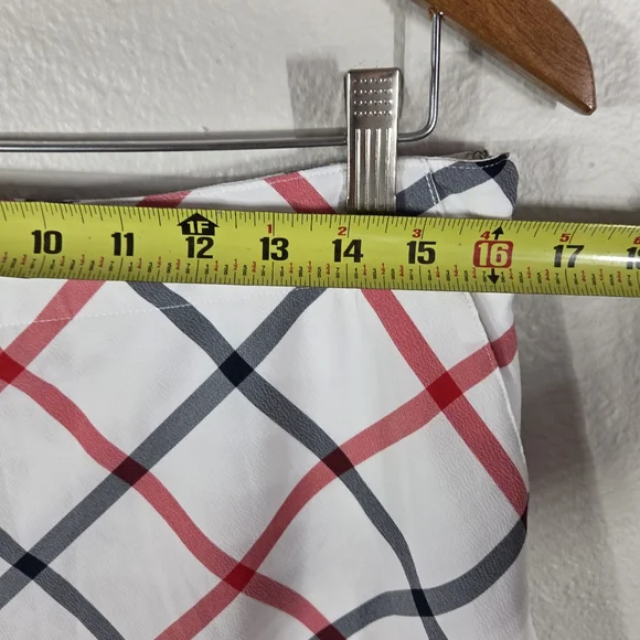 Lady Hagen Golf Skort Blue Plaid Size 10 Sides Pockets White And Red Strech - Picture 14 of 16